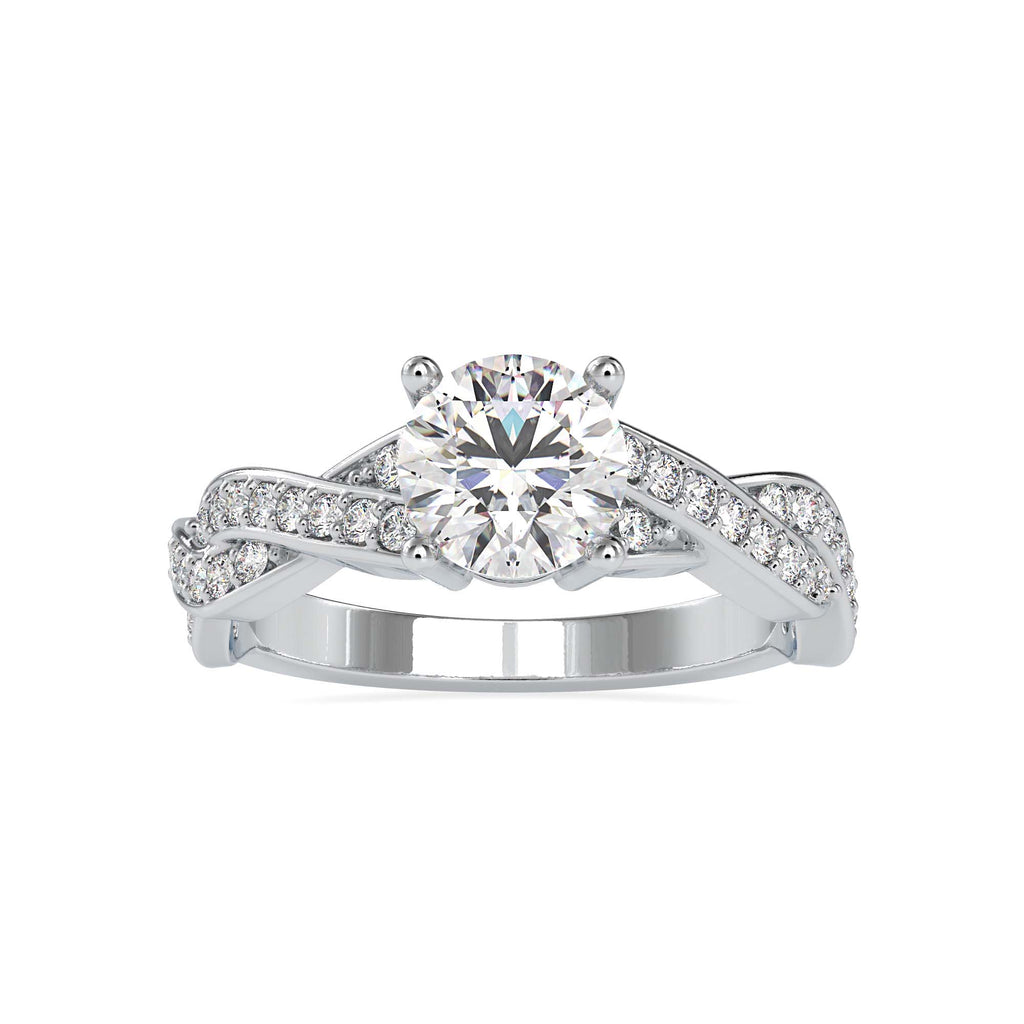 Agitate 1.49ct Round Moissanite Engagement Ring for women by Cutiefy