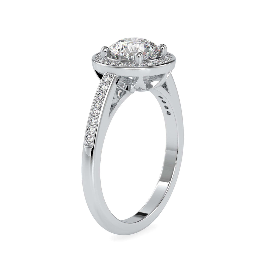 Isabella 1.3ct Round Moissanite Halo Ring for women by Cutiefy
