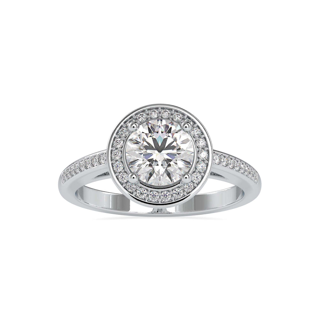 Isabella 1.3ct Round Moissanite Halo Ring for women by Cutiefy