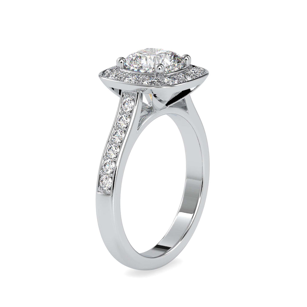 Bold 2.16ct Cushion Moissanite Halo Ring for women by Cutiefy
