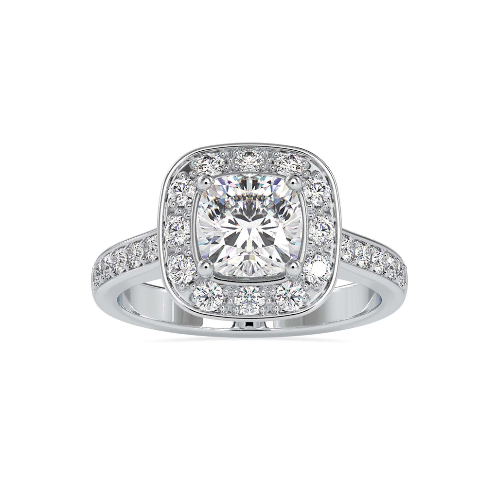 Bold 2.16ct Cushion Moissanite Halo Ring for women by Cutiefy