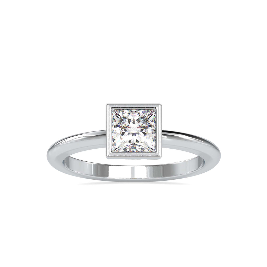 Curtsy 0.92ct Princess Moissanite Solitaire Ring for women by Cutiefy