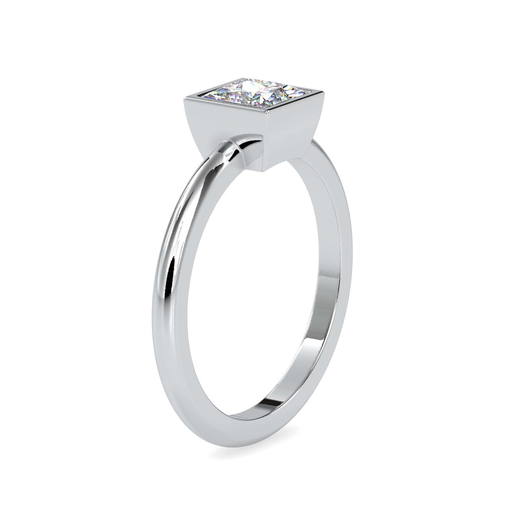 Curtsy 0.92ct Princess Moissanite Solitaire Ring for women by Cutiefy