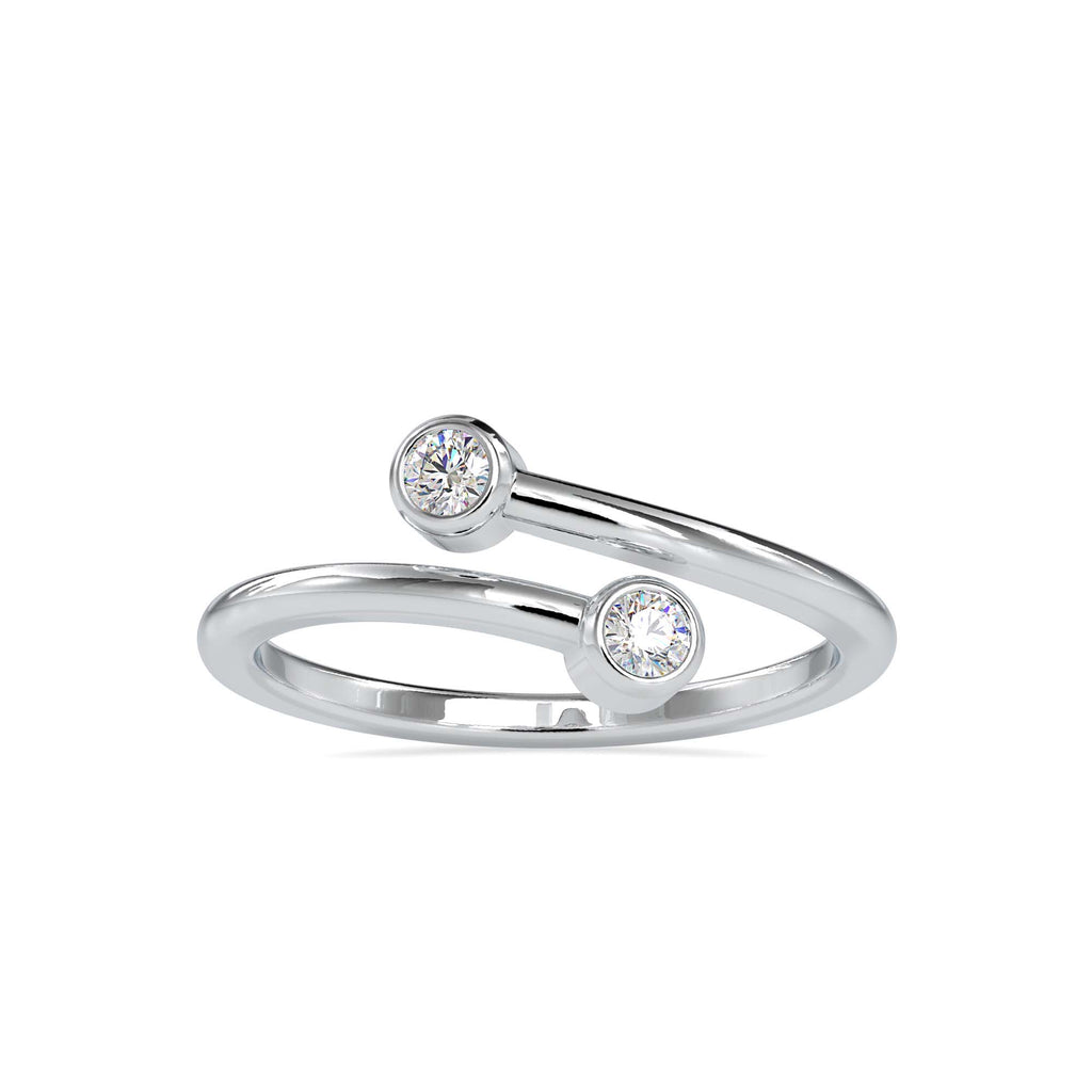 Moissanite solitaire Twist silver ring for women