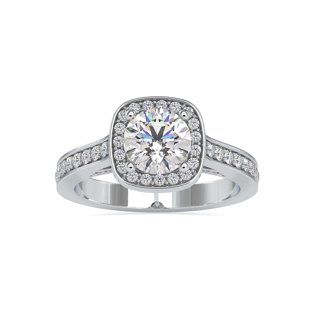Aura 1.67ct Round Moissanite Halo Ring for women by Cutiefy