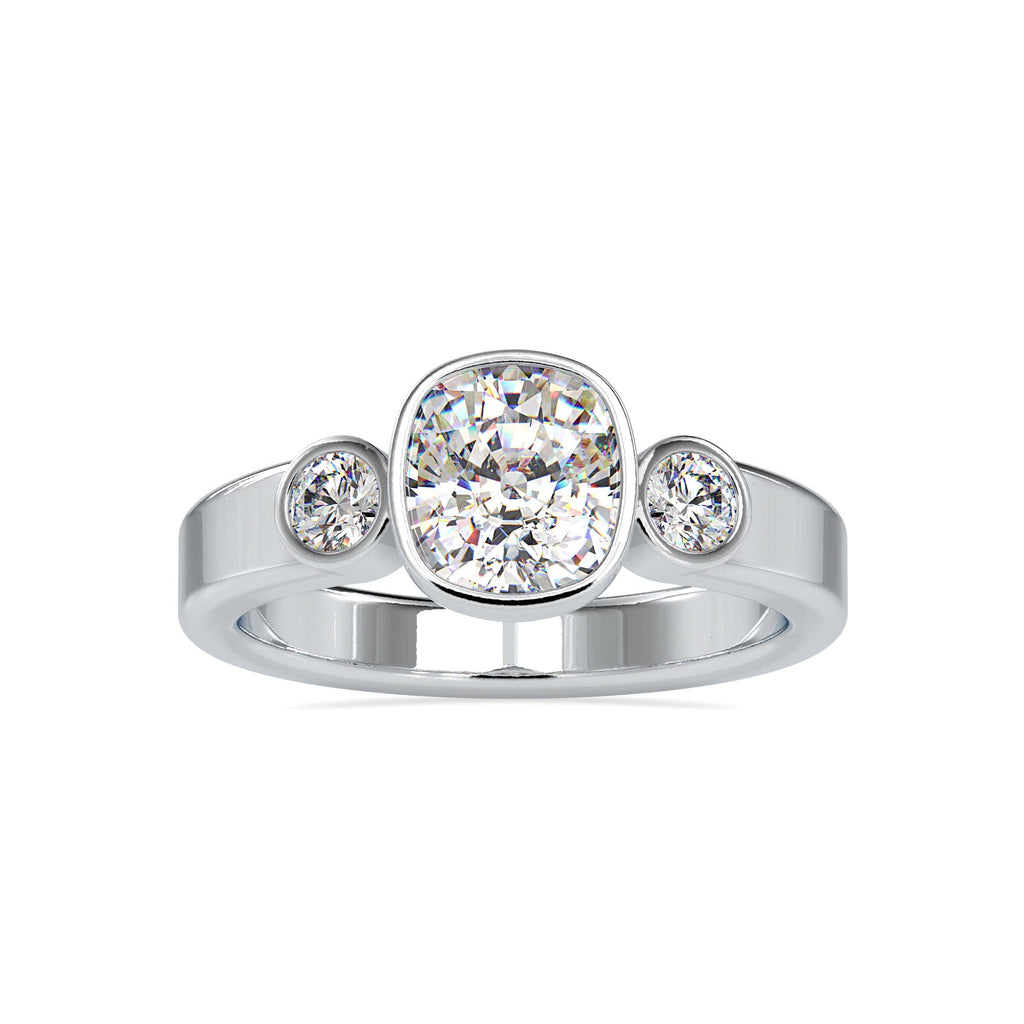 Triumvirate 1.46ct Oval Moissanite Three Stone Ring for women by Cutiefy