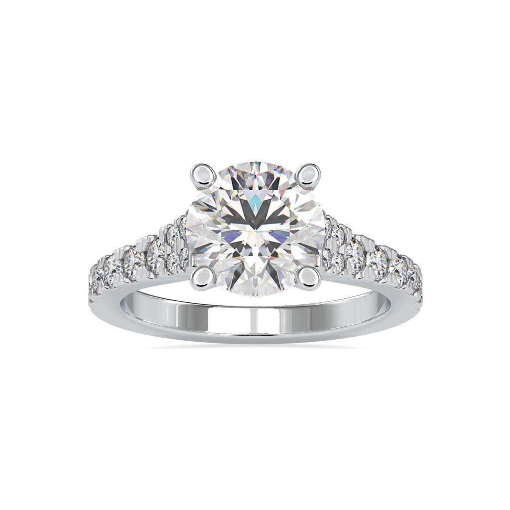 Wind 2.897ct Round Moissanite Engagement Ring for women by Cutiefy