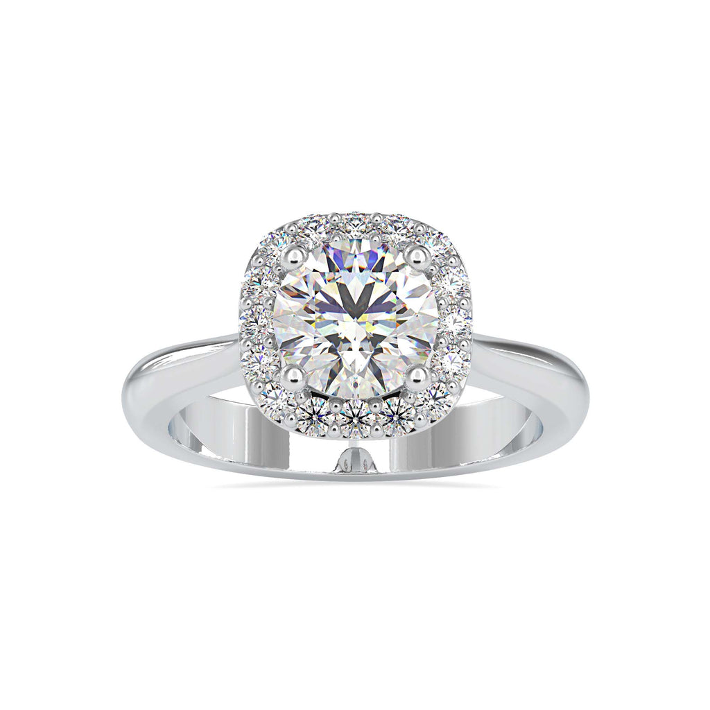 Eyeblink 1.57ct Round Moissanite Halo Ring for women by Cutiefy