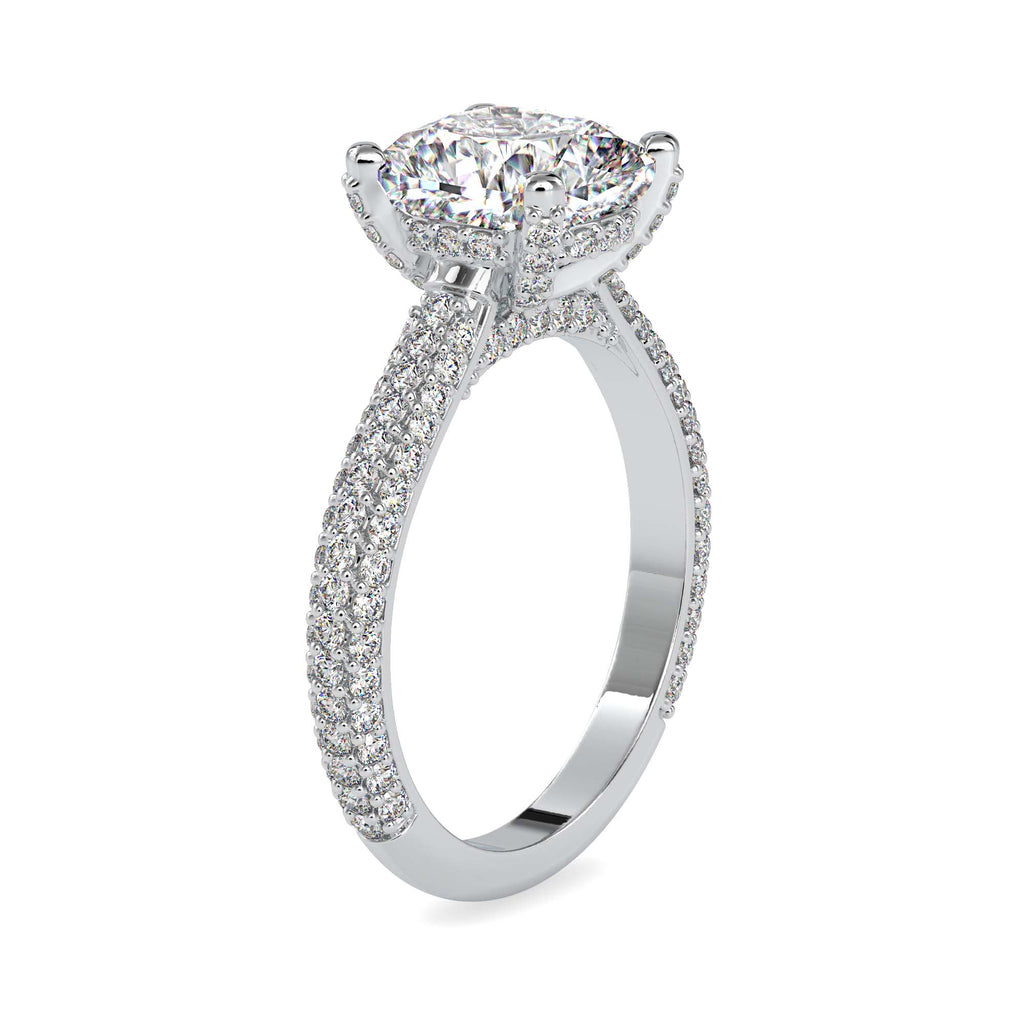 Linear 1.976ct Cushion Moissanite Engagement Ring for women by Cutiefy