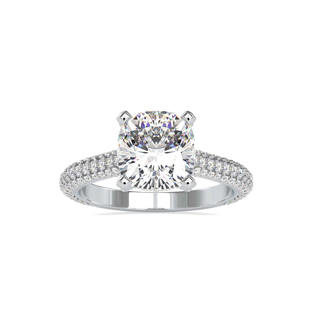 Linear 1.976ct Cushion Moissanite Engagement Ring for women by Cutiefy