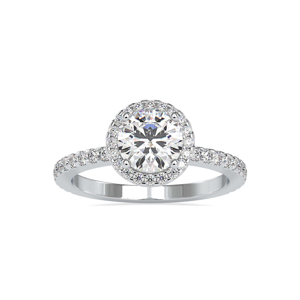Isla 1.47ct Round Moissanite Halo Ring for women by Cutiefy