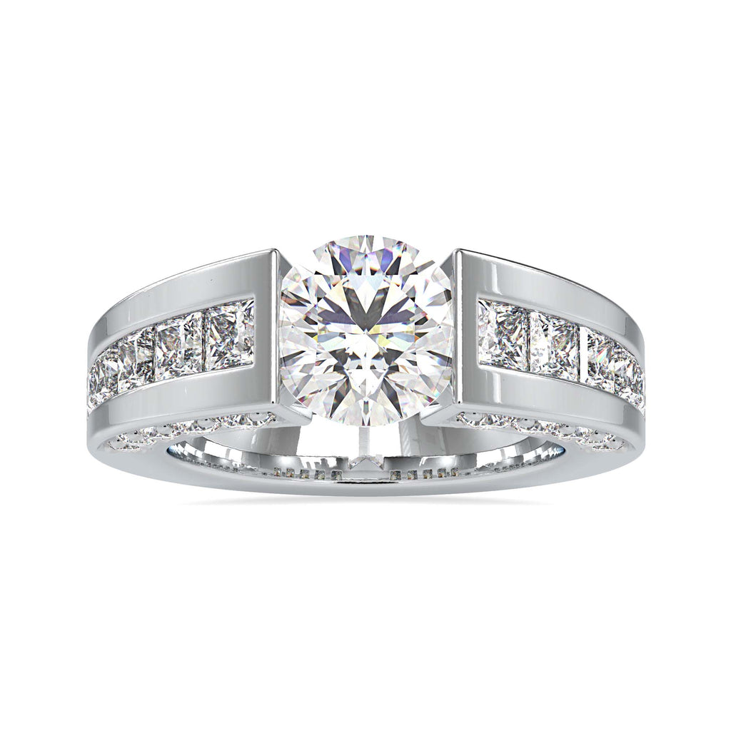 Stay 4.67ct Round Moissanite Engagement Ring for women by Cutiefy
