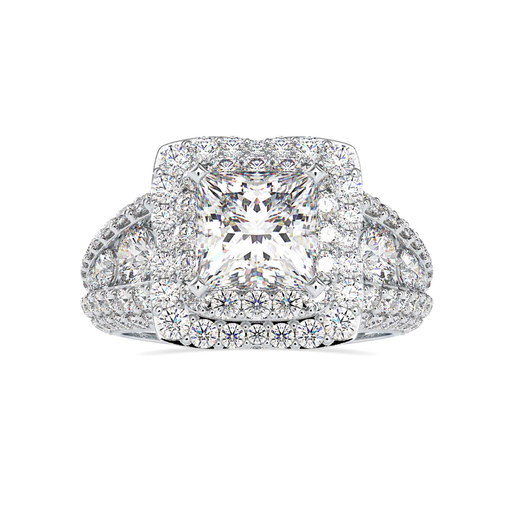 Antic 5ct Princess Moissanite Halo Ring for women by Cutiefy