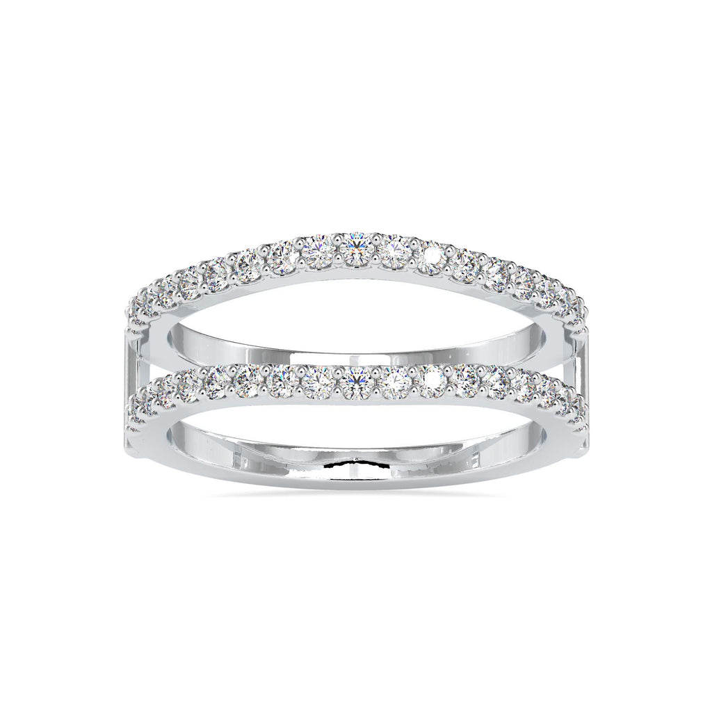 Moissanite solitaire Parallel silver ring design