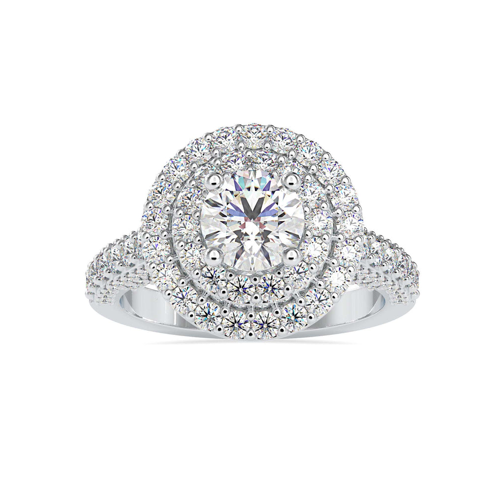 Nimrod 1.99ct Round Moissanite Halo Ring for women by Cutiefy