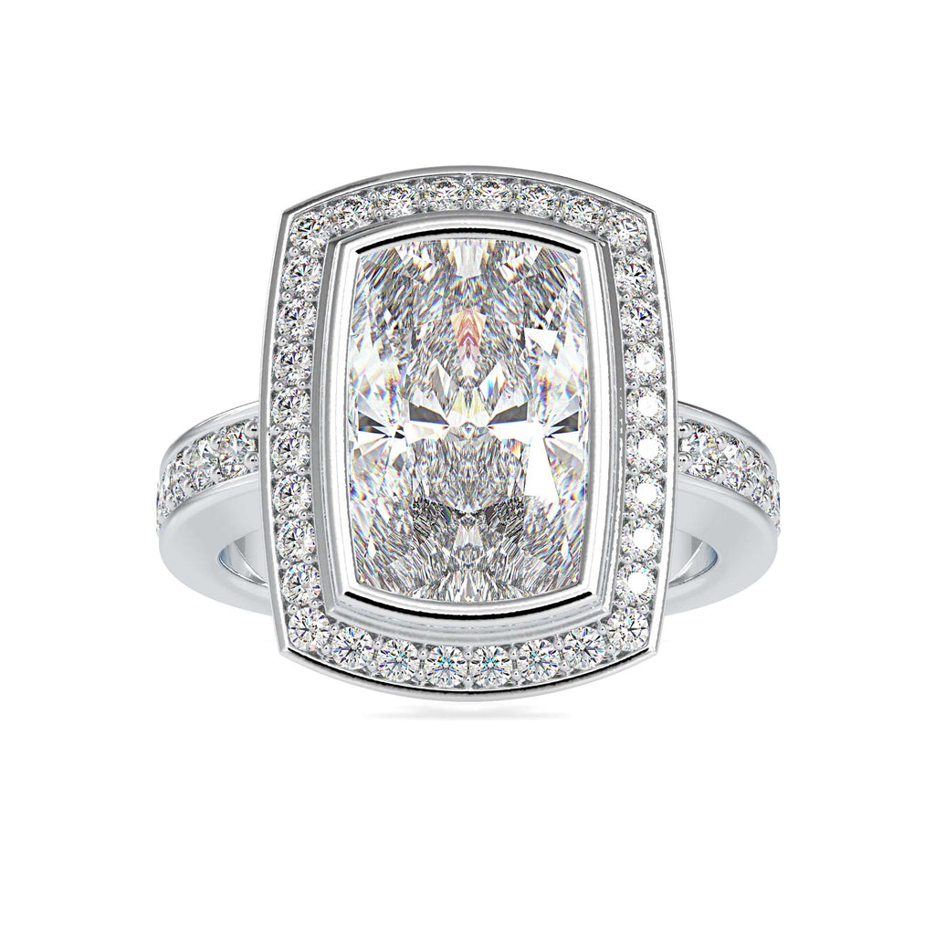 Aaron 3.63ct Radiant Moissanite Halo Ring for women by Cutiefy