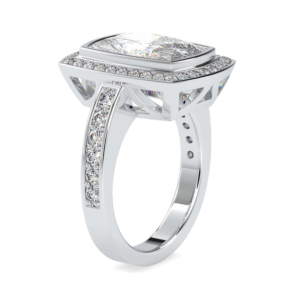 Aaron 3.63ct Radiant Moissanite Halo Ring for women by Cutiefy