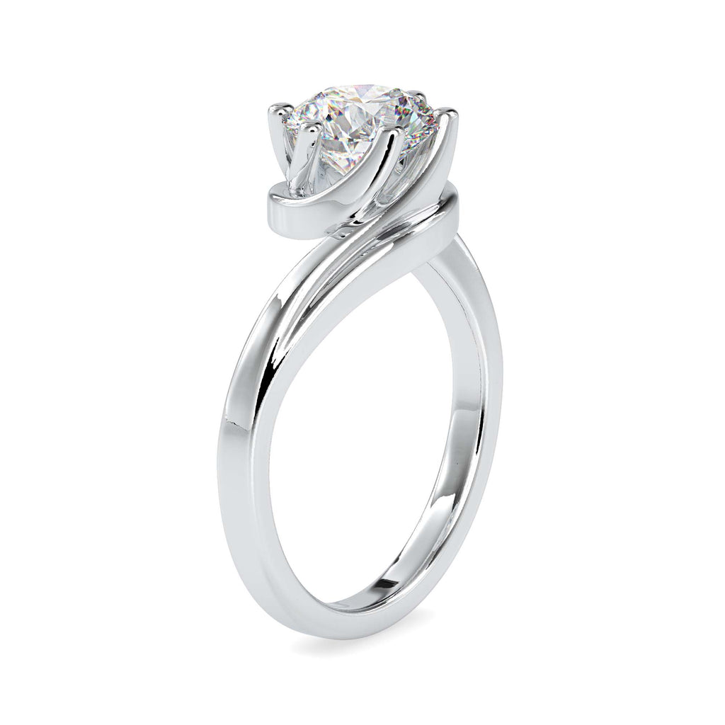 Wave 1.18ct Round Moissanite Solitaire Ring for women by Cutiefy