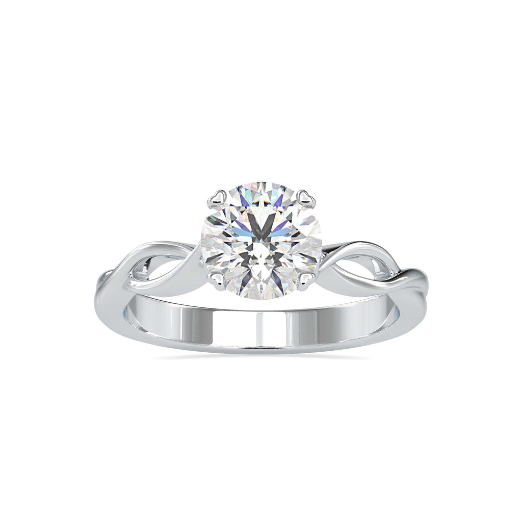 Swirly 1.14ct Round Moissanite Solitaire Ring for women by Cutiefy