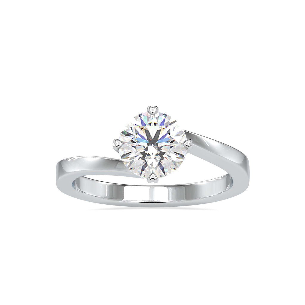 Swirl 1.19ct Round Round Moissanite Solitaire Ring for women by Cutiefy