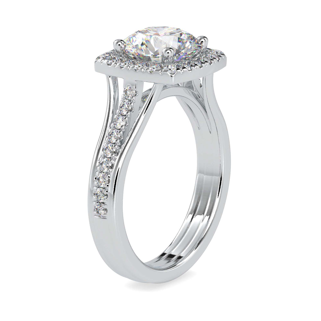 Everly 2.46ct Cushion Moissanite Halo Ring for women by Cutiefy