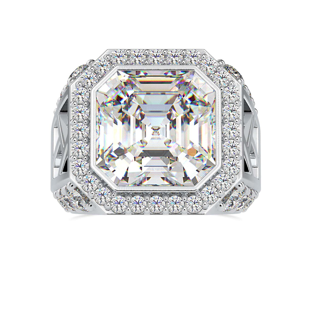 Avert 14.03ct Radiant Moissanite Halo Ring for women by Cutiefy