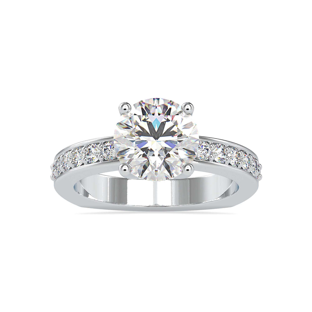Petite  2.11ct Round Moissanite Engagement Ring for women by Cutiefy