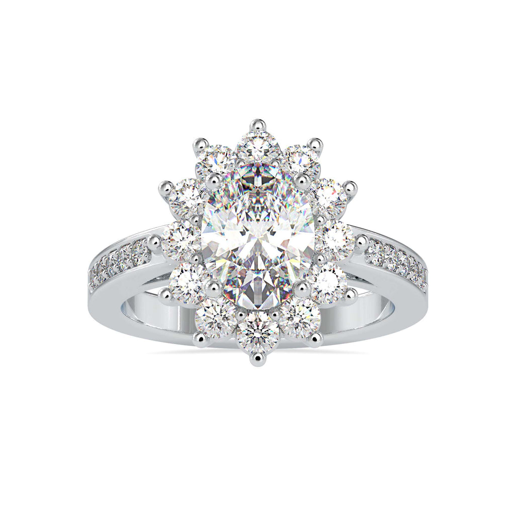 Orchid 2.41ct Oval Moissanite Halo Ring for women by Cutiefy