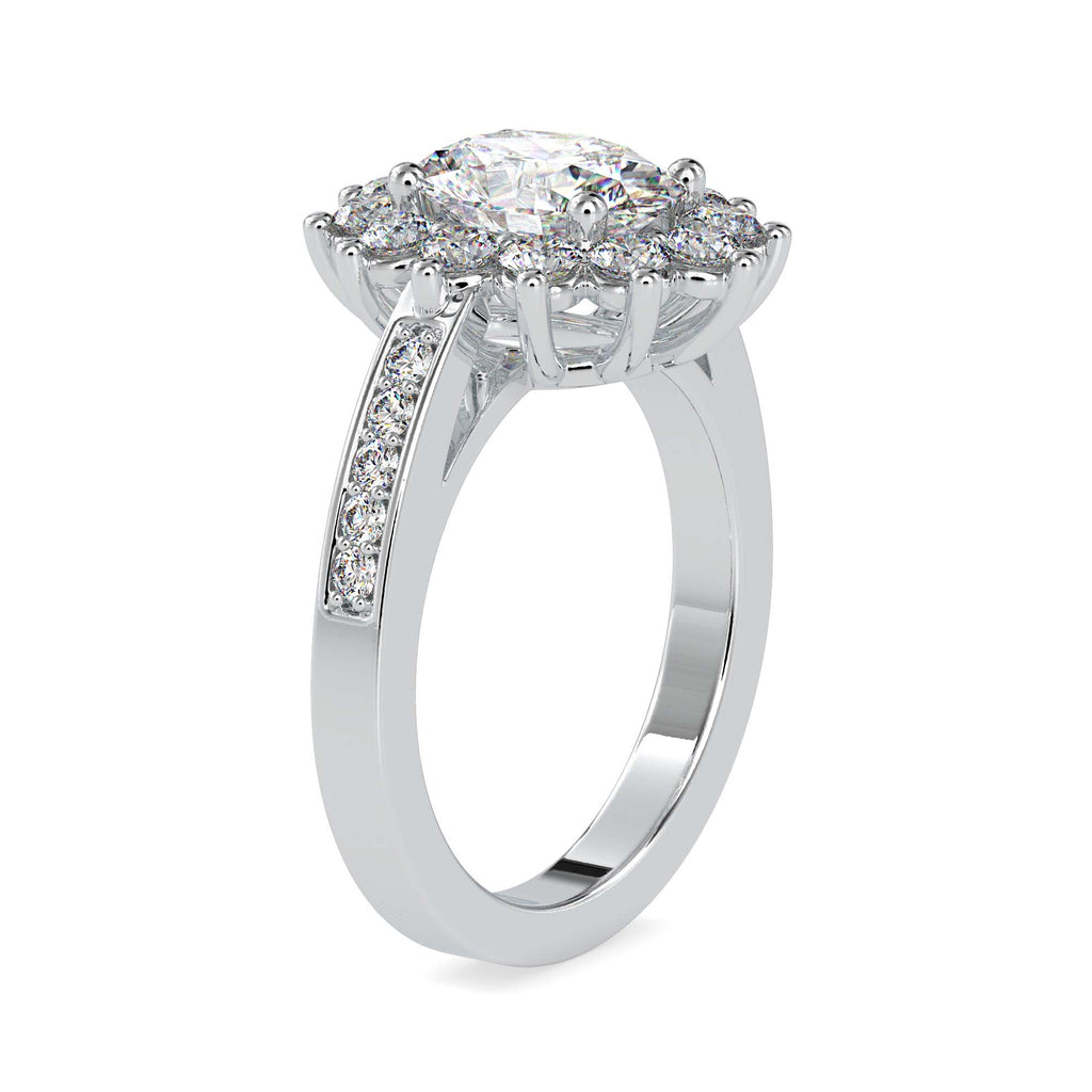 Orchid 2.41ct Oval Moissanite Halo Ring for women by Cutiefy
