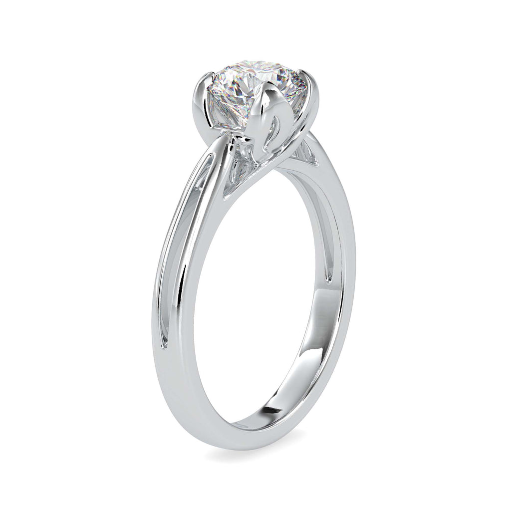 Gladiolus 1.19ct Round Moissanite Solitaire Ring for women by Cutiefy