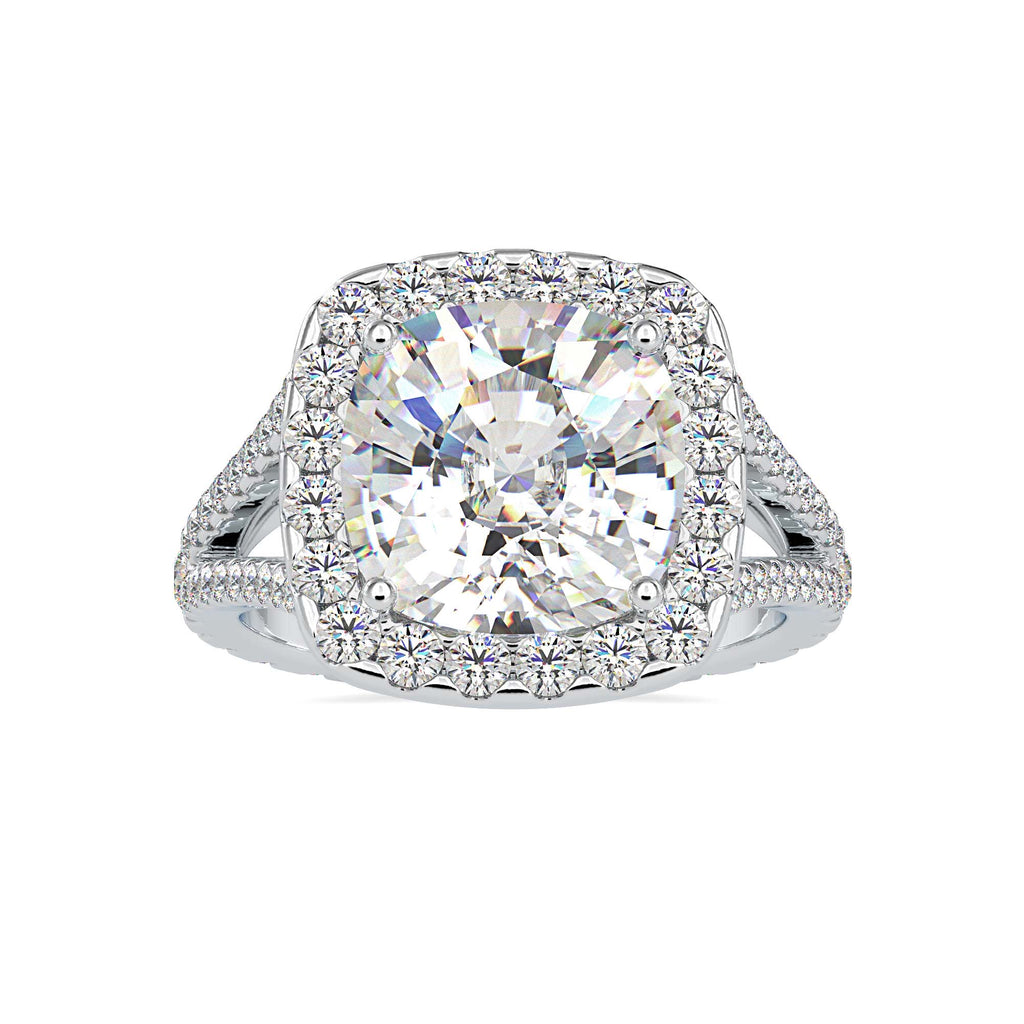 Edhas 7.05ct Round Moissanite Halo Ring for women by Cutiefy