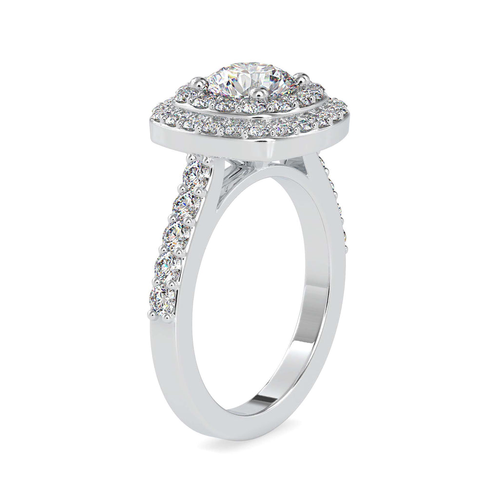 Dual 2.05ct Round Moissanite Halo Ring for women by Cutiefy