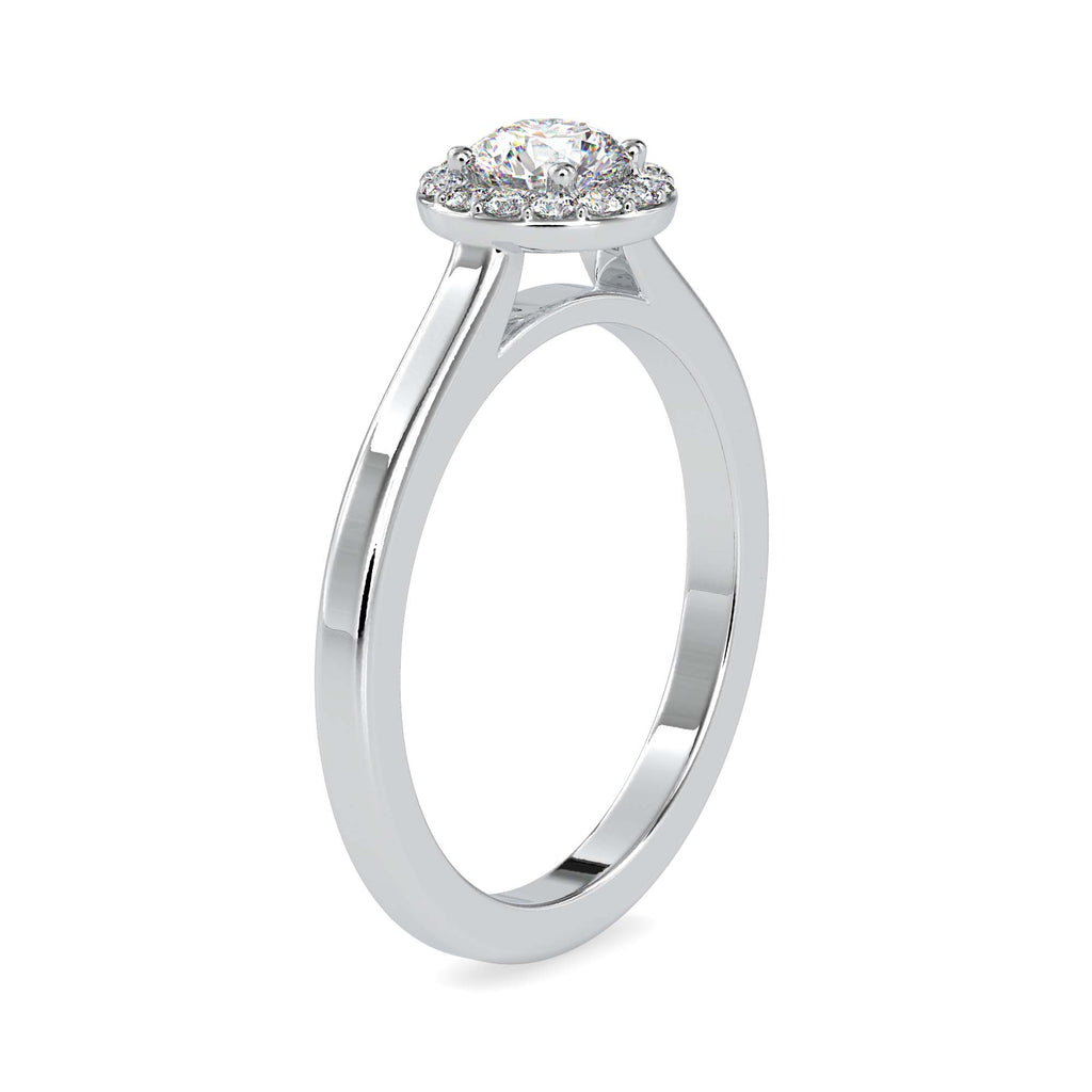 Arya 0.5ct Round Moissanite Halo Ring for women by Cutiefy