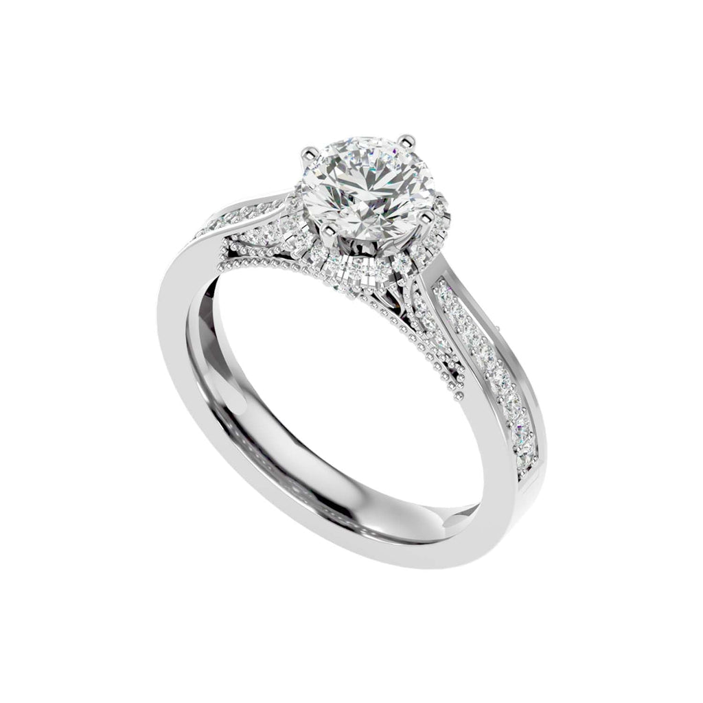 Jane 1.291ct Round Moissanite Halo Ring for women by Cutiefy