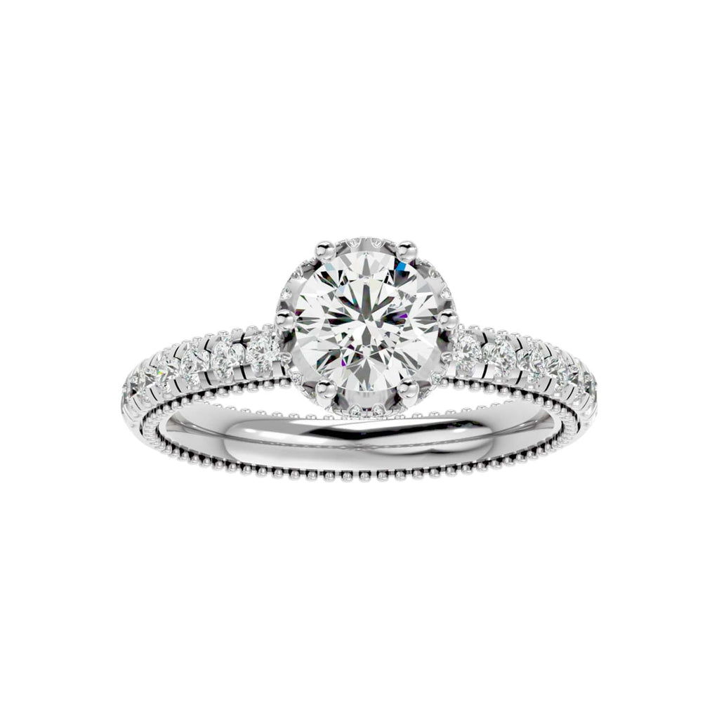 Zarif 1.496ct Round Moissanite Engagement Ring for women by Cutiefy
