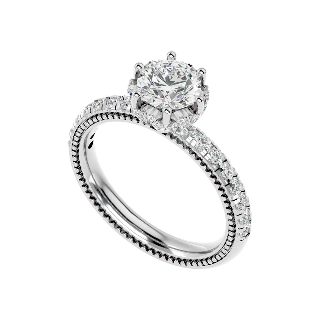 Zarif 1.496ct Round Moissanite Engagement Ring for women by Cutiefy