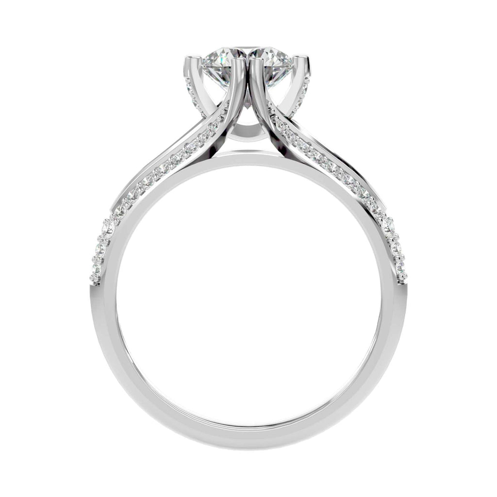 Breit 1.308ct Round Moissanite Engagement Ring for women by Cutiefy