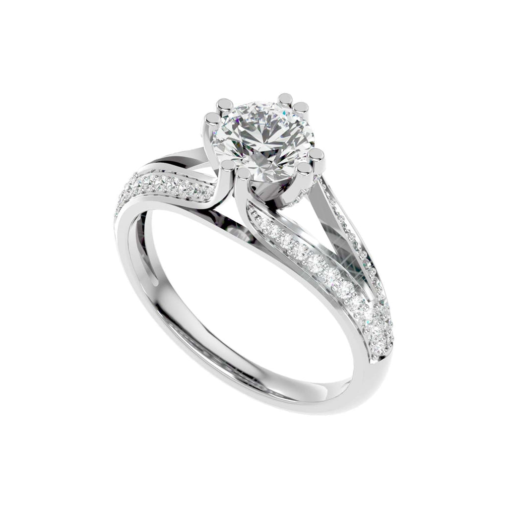 Breit 1.308ct Round Moissanite Engagement Ring for women by Cutiefy