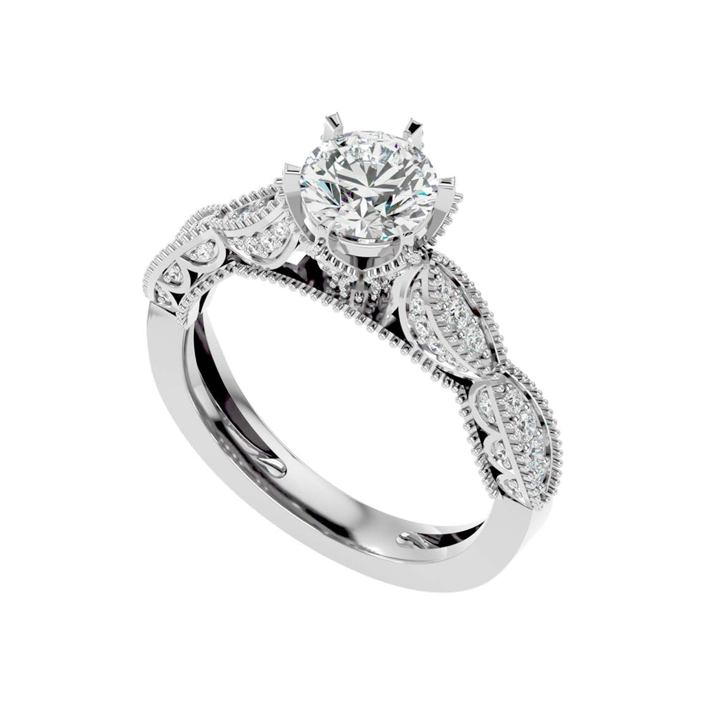 Grinny 1.269ct Round Moissanite Engagement Ring for women by Cutiefy