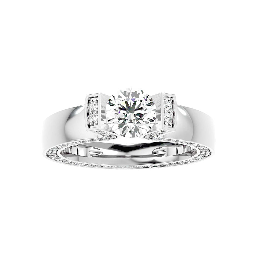 Tensing 1.558ct Round Moissanite Engagement Ring for women by Cutiefy