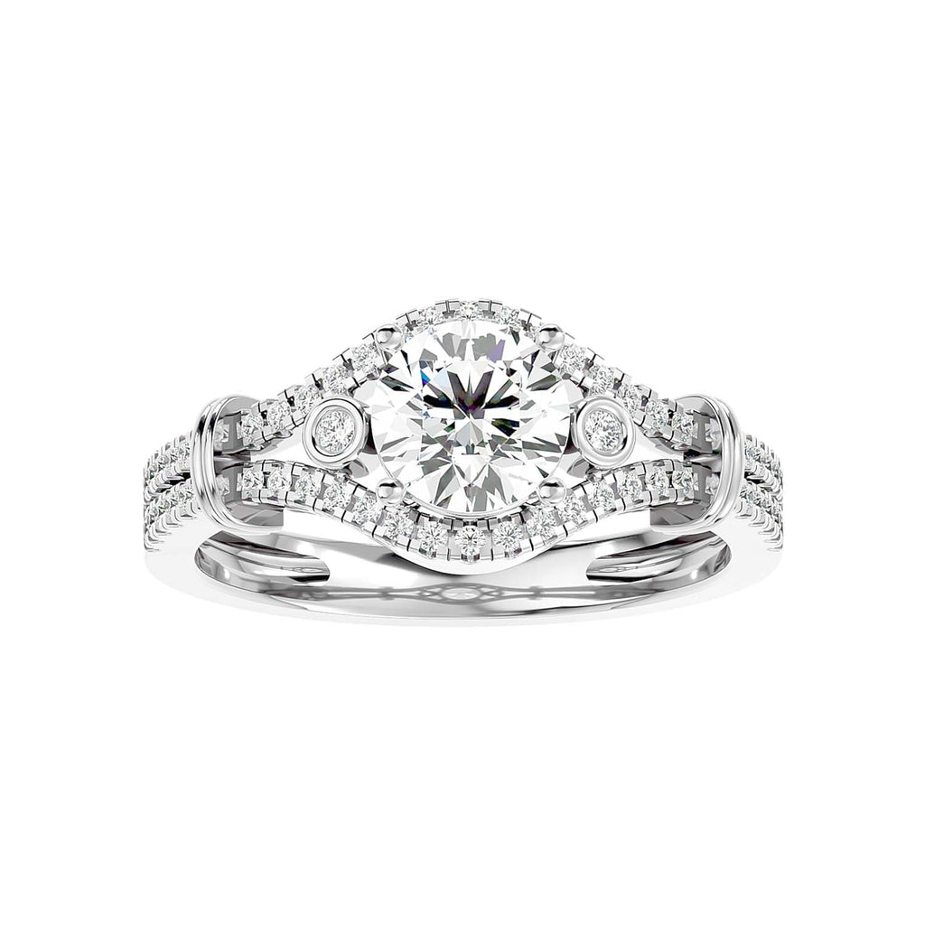 Vega 1.248ct Round Moissanite Halo Ring for women by Cutiefy