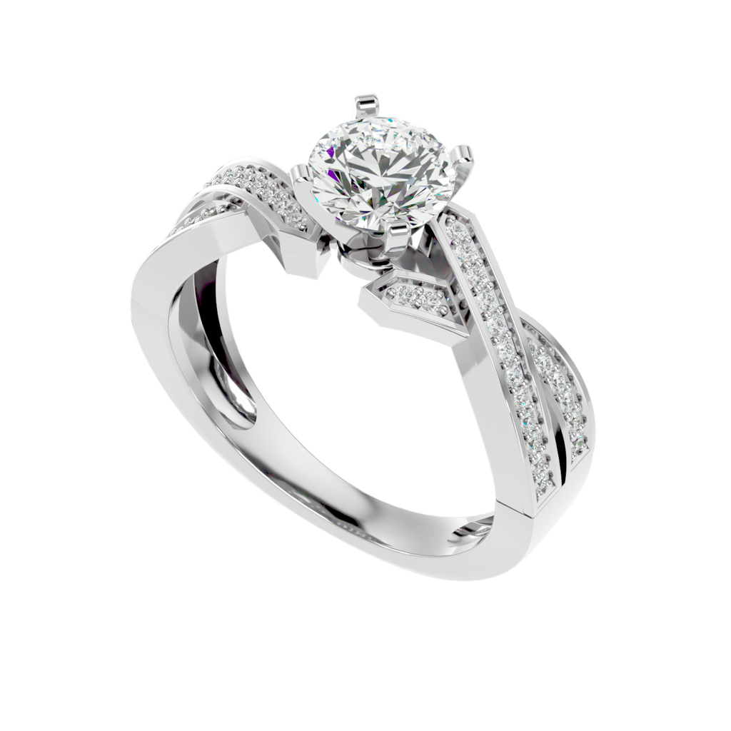 Tourbillon 1.175ct Round Moissanite Engagement Ring for women by Cutiefy