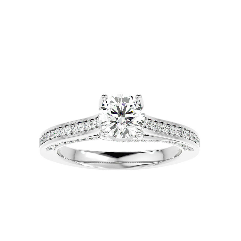Radiating 1.32ct Round Moissanite Engagement Ring for women by Cutiefy
