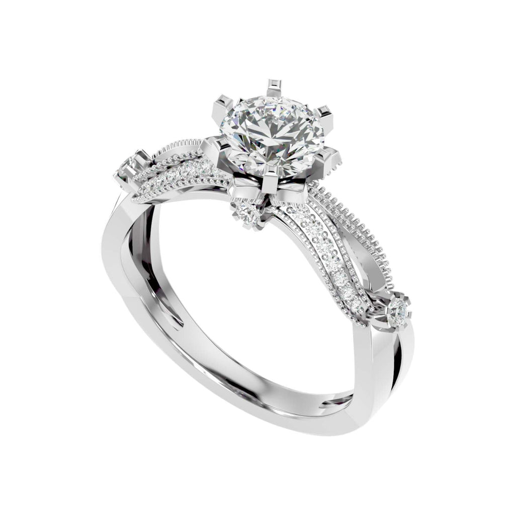 Ruban 1.265ct Round Moissanite Engagement Ring for women by Cutiefy
