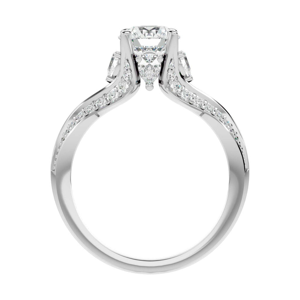 Twine 1.018ct Round Moissanite Engagement Ring for women by Cutiefy