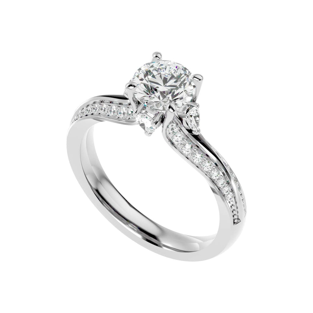 Twine 1.018ct Round Moissanite Engagement Ring for women by Cutiefy