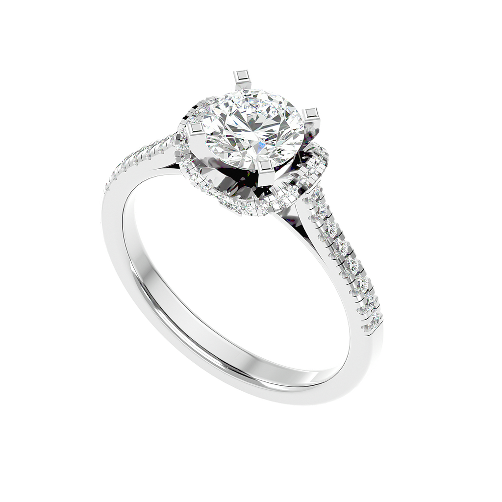 Crest 1.26ct Round Moissanite Engagement Ring for women by Cutiefy