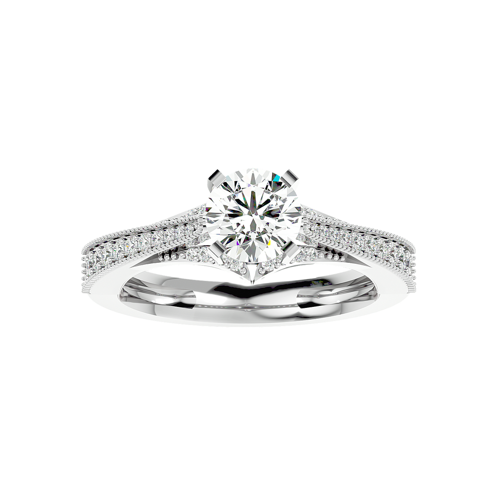 Belza 1.244ct Round Moissanite Engagement Ring for women by Cutiefy