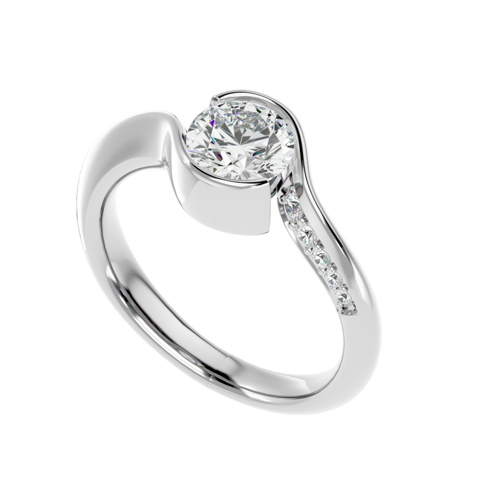 Golvend 1.155ct Round Moissanite Solitaire Ring for women by Cutiefy