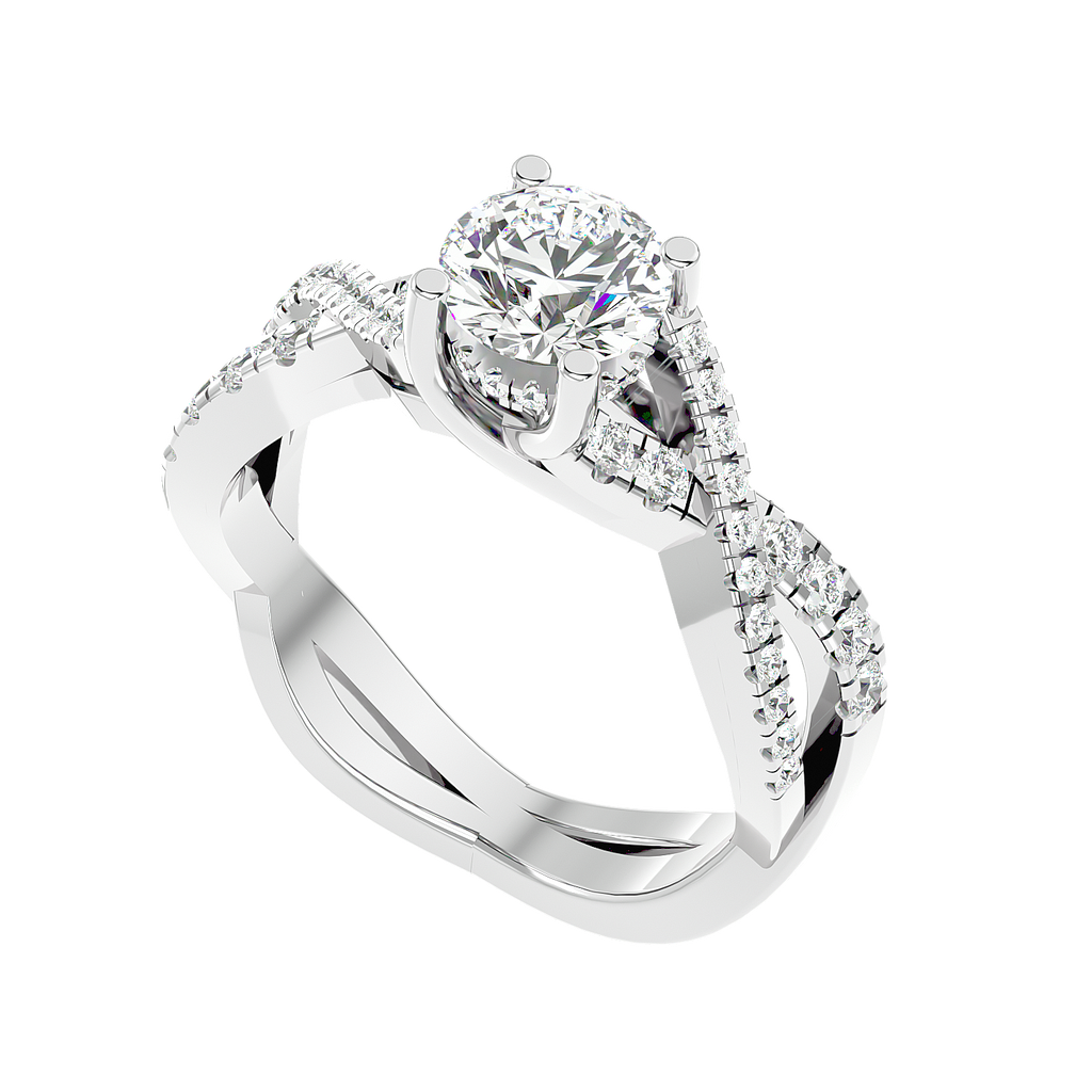 Infinitus 1.379ct Round Moissanite Engagement Ring for women by Cutiefy